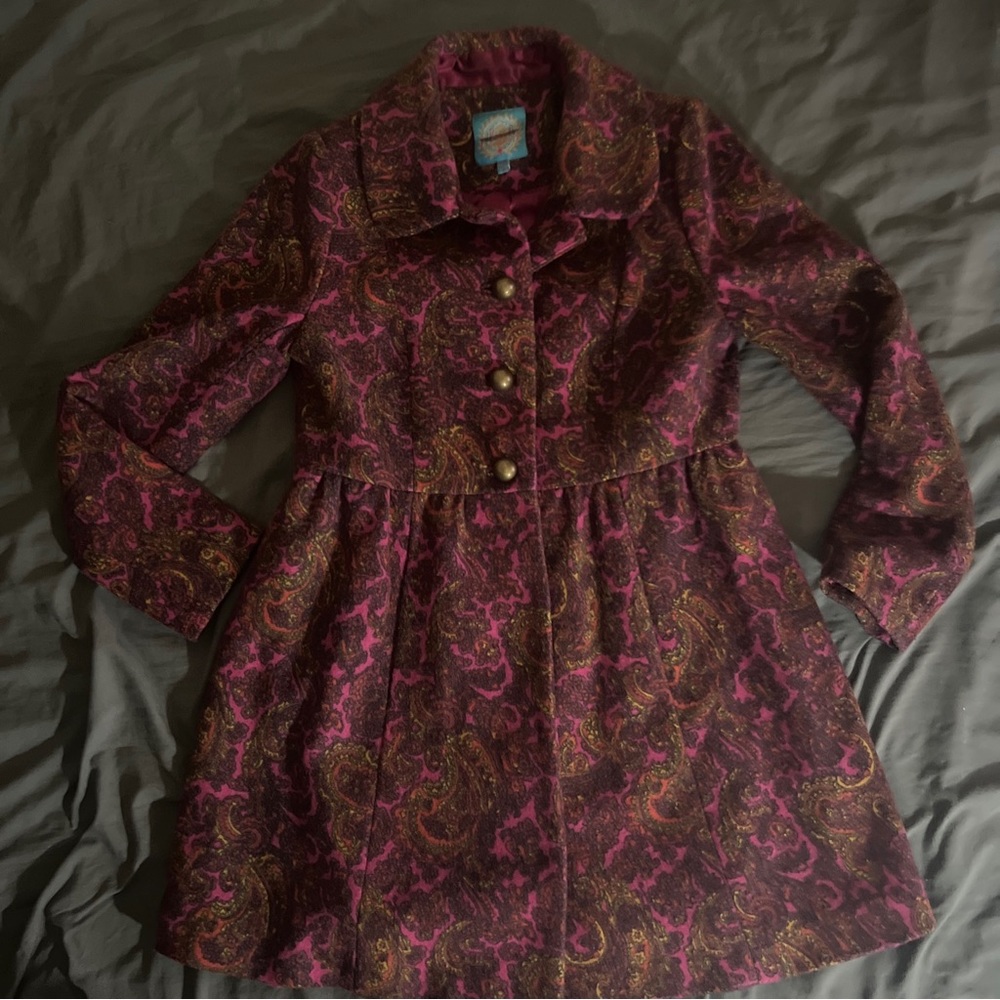 Anthropologie Plenty By Tracy Reese Plum Paisley Jacket Women’s Size 10 Boho
